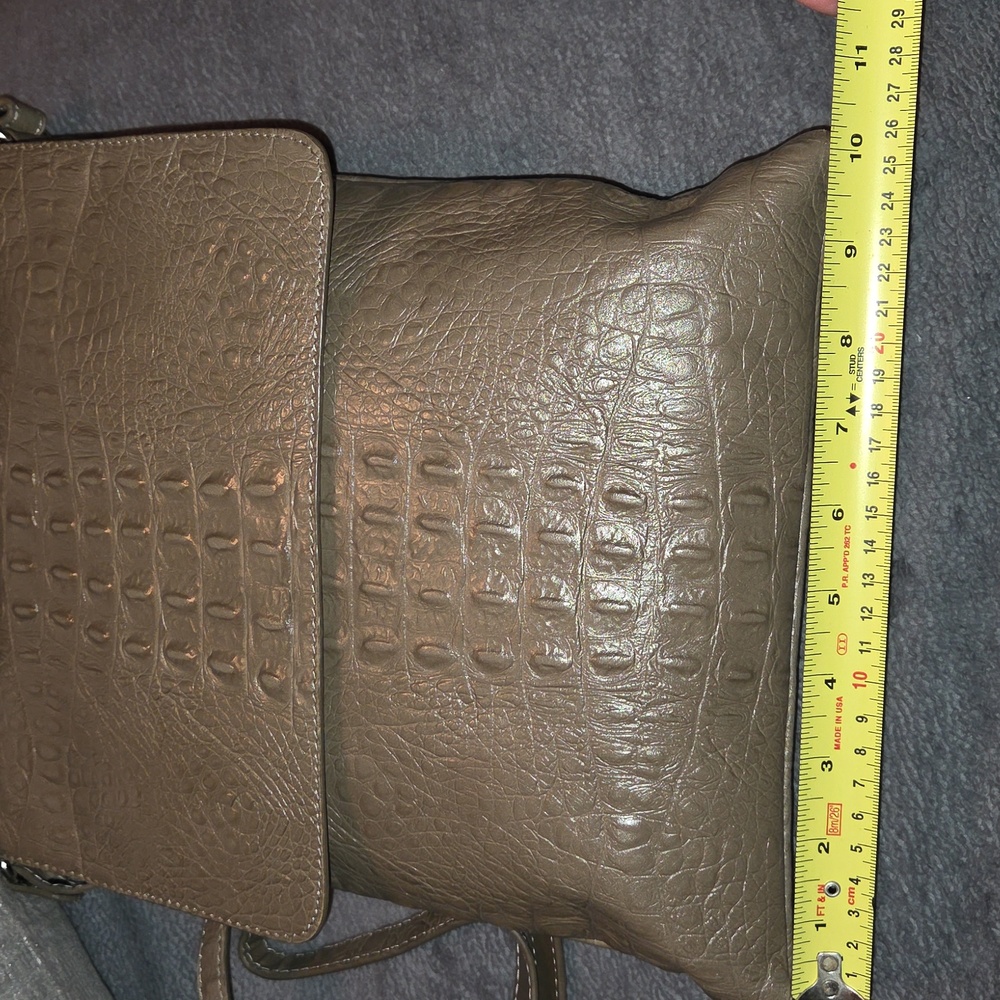 Olive Green/Gray Crocodile-Embossed Women's Bag